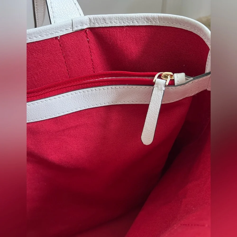 Kate Spade New York Ash Street Logo Tote in Asphalt Red, Triple Compartment - Picture 11 of 14